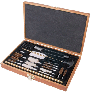 Outers 28 - Piece Universal Wood Gun Cleaning Box (.22 Caliber and up)
